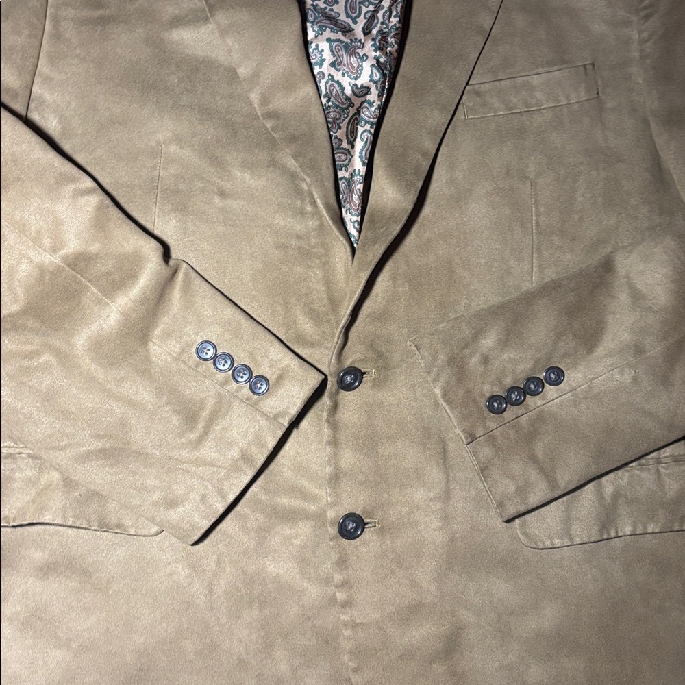 Lauren Ralph Lauren brown blazer two button micro suede preppy sport coat 44L - Picture 10 of 14